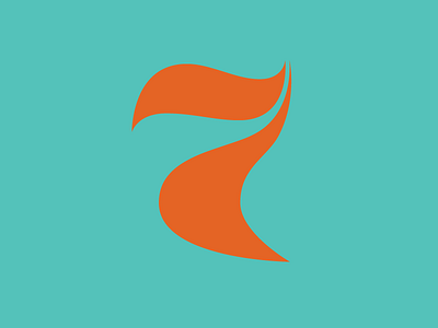 A Glyph A Day #10 7 70s a glyph a day agad glyph number numeral orange psychedelic teal type type design typography