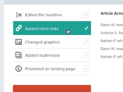 Checking them off checkmarks task list ui