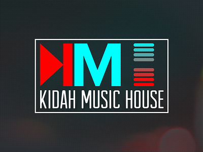 Kidah Music House Logo blue brand mark branding identity logo logotype mark music red