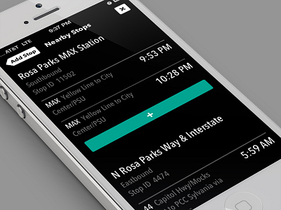 Arrival: nearby stops screen app transit trimet