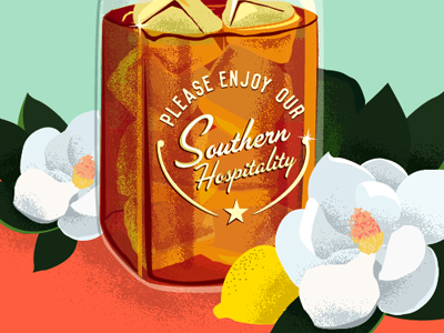 southern hospitality hospitality illustration magnolia mason jar southern sweet tea