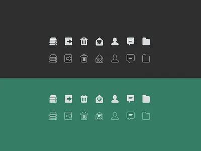 Icons chat design folder icon icon set mail server trash ui user