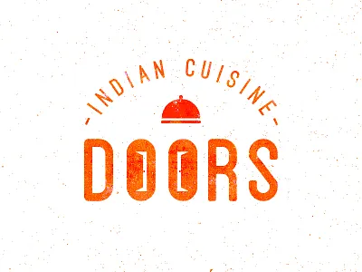 Doors cuisine door doors food illustrator indian logo orange restaurant texture tray typographic vector
