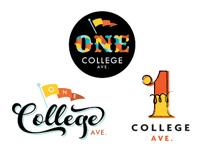 One College Avenue Logo Mockups B 1950s 3d 50s academia academic branding college collegiate font graduation cap identity logo midcentury modern retro scholastic school tassel typography