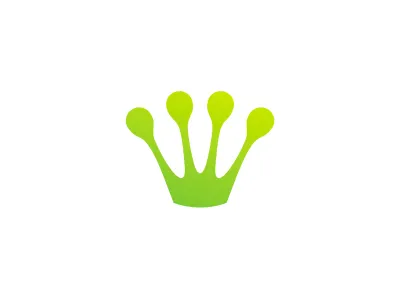 Frog crown frog green logo print