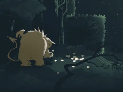 Tm Bg Dribble6 background flower forest monster moonlight timid web