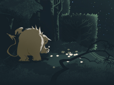 Tm Bg Dribble6 background flower forest monster moonlight timid web