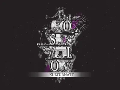 Oslo culture night. Poster illustration black illustration logo night oslo poster white