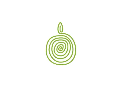 Layers apple core e green grocer grocery icon layers leaf logo mark natural organic shopping simple store tree trunk