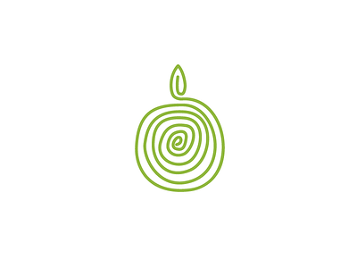 Layers apple core e green grocer grocery icon layers leaf logo mark natural organic shopping simple store tree trunk