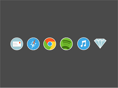 Icons for the dock chrome dock icons ios mail safari sketch spotify