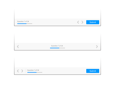 Navigation Element Layouts bar choices clean layout minimal navigation next previous progress questions submit ui wireframes