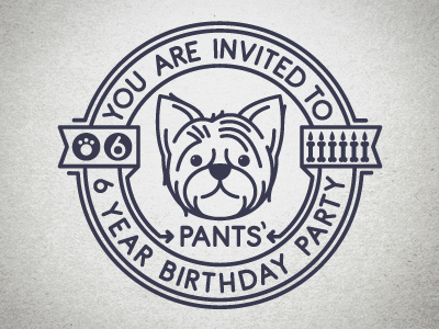 Pants Party birthday bone candles dog pants party paw puppy