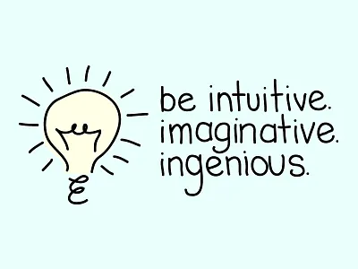 Be Intuitive black blue illustration illustrator imaginative ingenious intuitive lightbulb nashville simplicity tennessee yellow