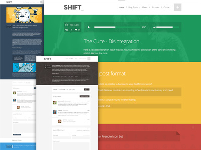 Tumblog style Theme preview flat post formats theme themeforest tumblog ui wordpress