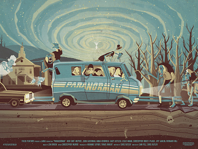 Paranorman // Mondo's Oscar Night Poster Series dan kuhlken dkng film horror mondo movie nathan goldman oscars paranorman poster screenprint silkscreen texture van vector zombies