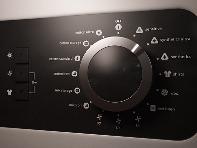 Dryer 3d controls design dryer machine photoshop webshocker