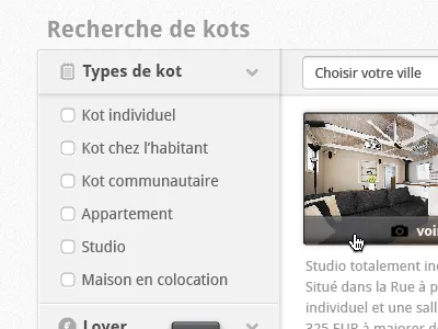 Listings search design search ui