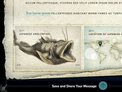 Message In A Bottle UI fish interactive message sea monster touch screen ui