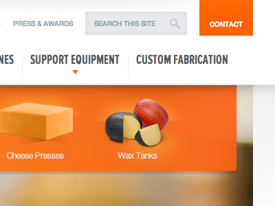 Johnson Industries Site Navigation cheese craftcms dropdown header manufacturing menu navigation