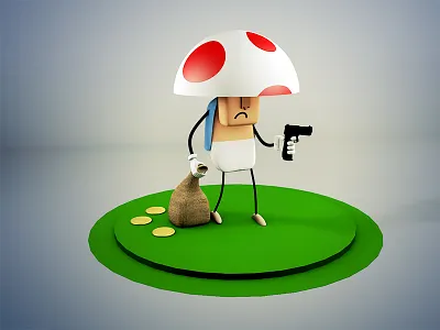 Troubled Times In Mario World Toy 3d cartoon character cinema 4d mario bros toy video game