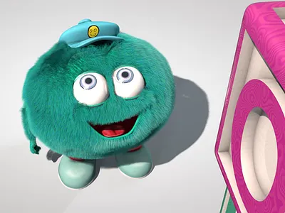 Fluffy 3d animation creature fluffy monster