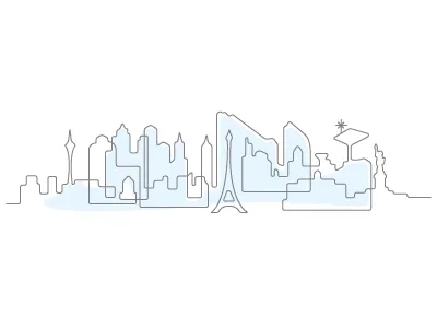 Skyline illustration las vegas letterpress skyline vector