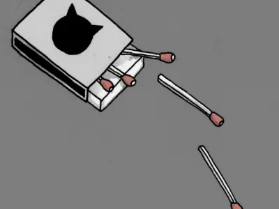 Black Cat Matchstick Co. brush digital illustration ink tuesday bassen