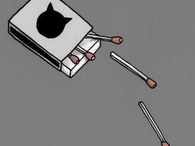 Black Cat Matchstick Co. brush digital illustration ink tuesday bassen