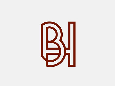 Personal mark b bh branding h identity line logo mark metropolis monolinear