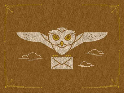 Who? air mail illustration owl texture