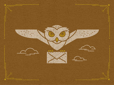 Who? air mail illustration owl texture