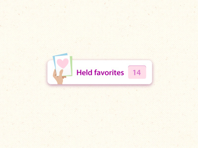 Held Favorites cards design hand heart illustration ui web