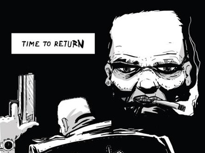 Time To Return bw comics drawing file512 intuos5 komix oldschool spis512 tablet tesing timetoreturn wacom