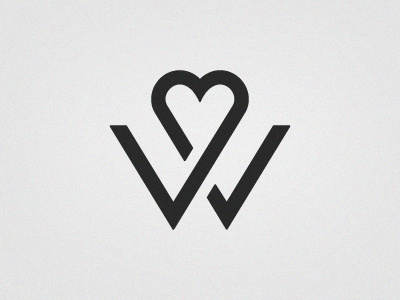 Wedding Logo heart letter w logo monogram wedding