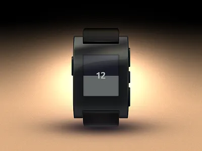 Pebble Watch - Watch face design 01 digital e paper face gloss gradient kickstarter lighting pebble psd realistic reflection soft strap texture time watch