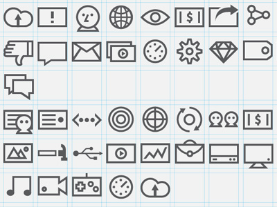 Icon set I'm working on glyphs icons illustration