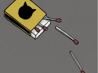 Final Colors for Black Cat Matchstick Co. brush digital illustration ink tuesday bassen