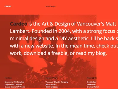 Cardeo Redesign cardeo flat minimal portfolio redesign swiss