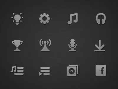 Music app - Icons app black clean grey icons interface ios iphone mobile music ui