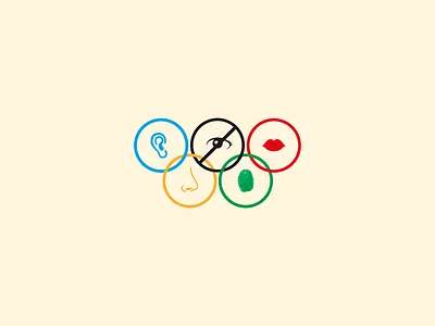 Olympic Games of senses ear eye fingerprint games lips nose olympic senses