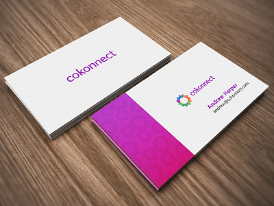 Cokonnect branding business card mockup pink purple