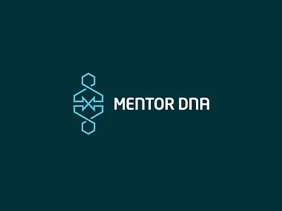 Mentor DNA arrow dna identity logo logotype m mentor minimal modern molecule person simple