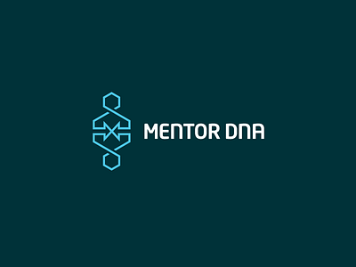 Mentor DNA arrow dna identity logo logotype m mentor minimal modern molecule person simple