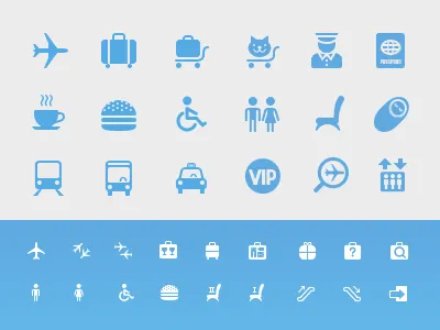 Travel Avia airplane airport avia baggage bus cafe customs elevator icon iconka lounge luggage meal passport pet taxi train travel trip vip wc