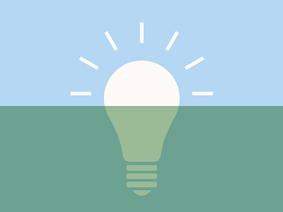 Inspirasun blue green icon idea inspiration lightbuld sun