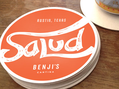 Benji's Coaster austin beer benjis coaster drink illustration mexico orange salud thirsty type