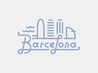 Barcelona barcelona barna bcn landscape logo skyline text type typography