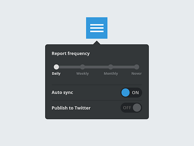 Stillinwork project menu app flat menu popup settings slider stillinwork time ui ux web