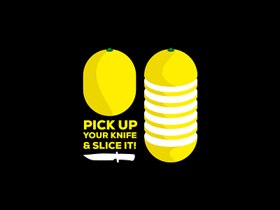 Slice it! illustration knife lemon vector vectorial yellow